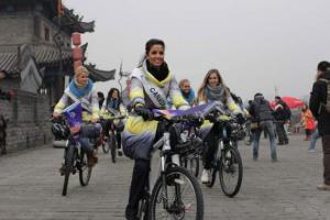 Xian Ancient City Wall Lady Biking