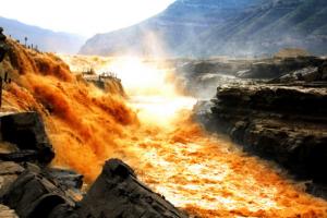 Hukou Waterfalls Pouring with Sediment