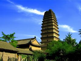 Small Wild Goose Pagoda on Sunny Day