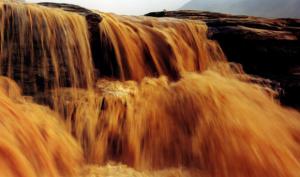 Hukou Waterfalls Pouring with Yellow Sediment